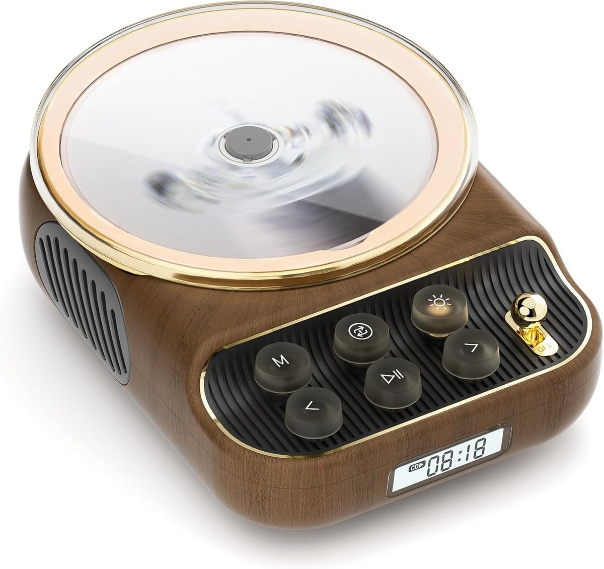SnelShoppen - Verbeterde Draagbare CD-Speler met Bluetooth 5.3, 6-in-1 Luidspreker, Oplaadbaar voor Auto en Thuis, FM-Radio, AUX/TF-ondersteuning, Hoo
