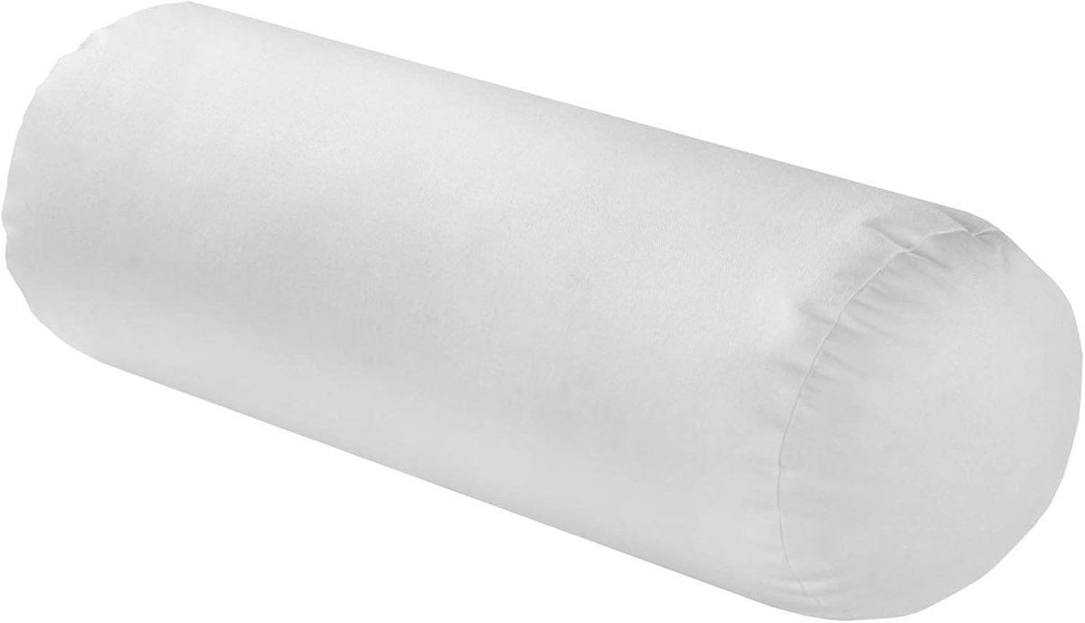 SnelShoppen - Nekrol Sierkussen 15x40 cm - Ademend Wasbaar Kussen voor Auto, Reis, Bank en Bed - Microvezel, Wit - Ökotex, Made in EU