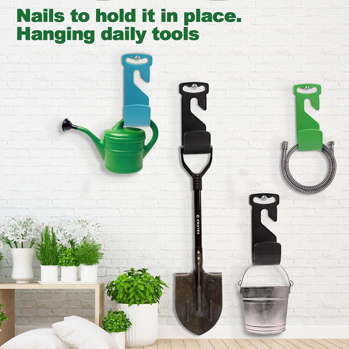 SnelShoppen - Set van 2 Tuinslanghouders met Handgreep - Robuuste Slanghanger voor Buiten - Snelle Montage voor Waterkraan - Geschikt voor 80 m Slang