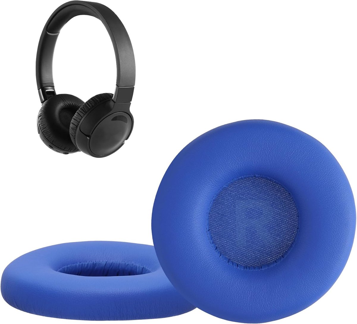 Thijox - 2x Oorkussens Earpads voor Koptelefoon - Kunstleer en Schuim in Blauw - Compatibel met Tune 600/500BT/510BT/520BT/450 - Comfort en Stijl voor