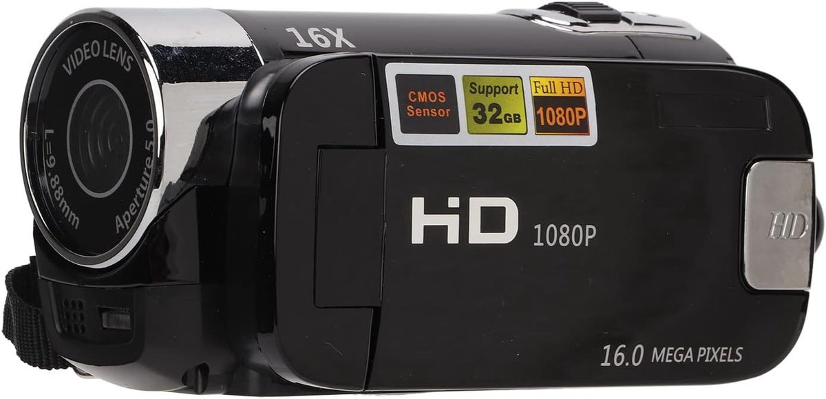 SnelShoppen - Video Camera Camcorder Full HD 1080P 48MP 4K met 2.7" Rotatable Screen voor Flexibele Opnamen - Ideaal voor Feestjes, Camping, Kinderen,