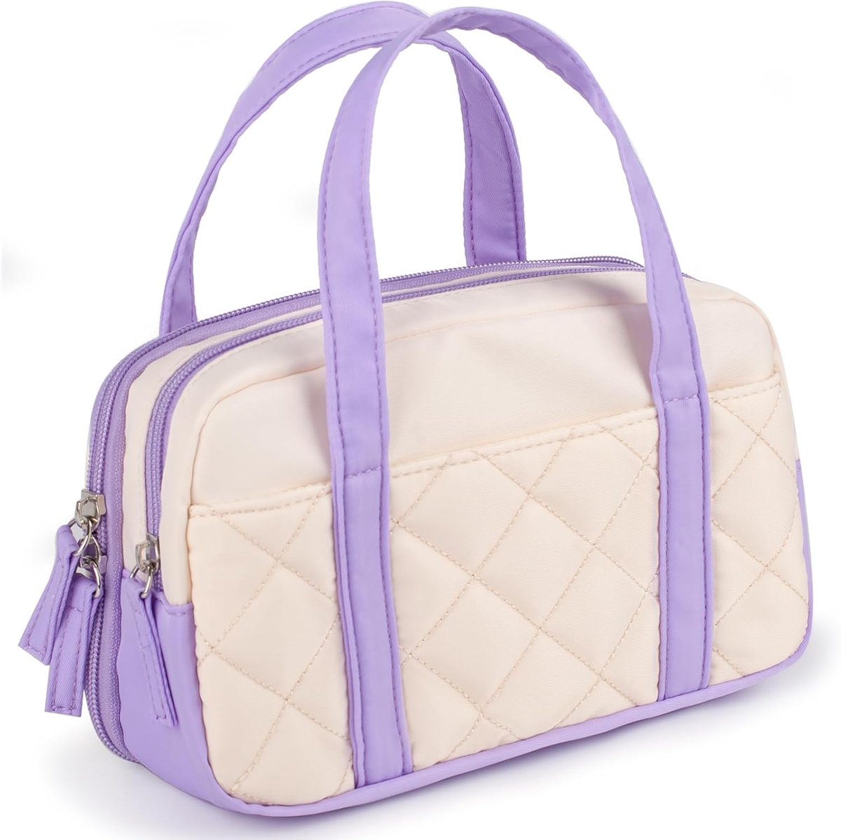 SnelShoppen - 2 Compartiments Pennenhouder voor Meisjes, Grote Zipper Etui met Handvat, Aesthetic Soft Pencil Case voor School, Kantoor en College, Ca