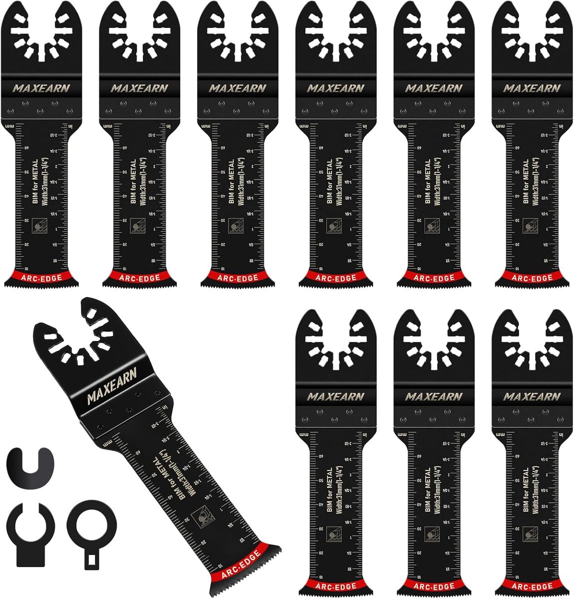 SnelShoppen - Oscillerende 70mm Extra Lange Zaagbladen, 10 Stuks Titanium Multi-Tool Messen, Universele Snelle Verwisseling Zaagset voor Hout en Metaa