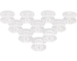 Levivo 331800000195 Spoel Voor Naaimachine, Set Van 10 Plastic Spoelen, Onderdraad Voor Gangbare Naaimachines, Accessoires Naaimachine, Transparant, 1.5 X 1.5 X 1 Cm