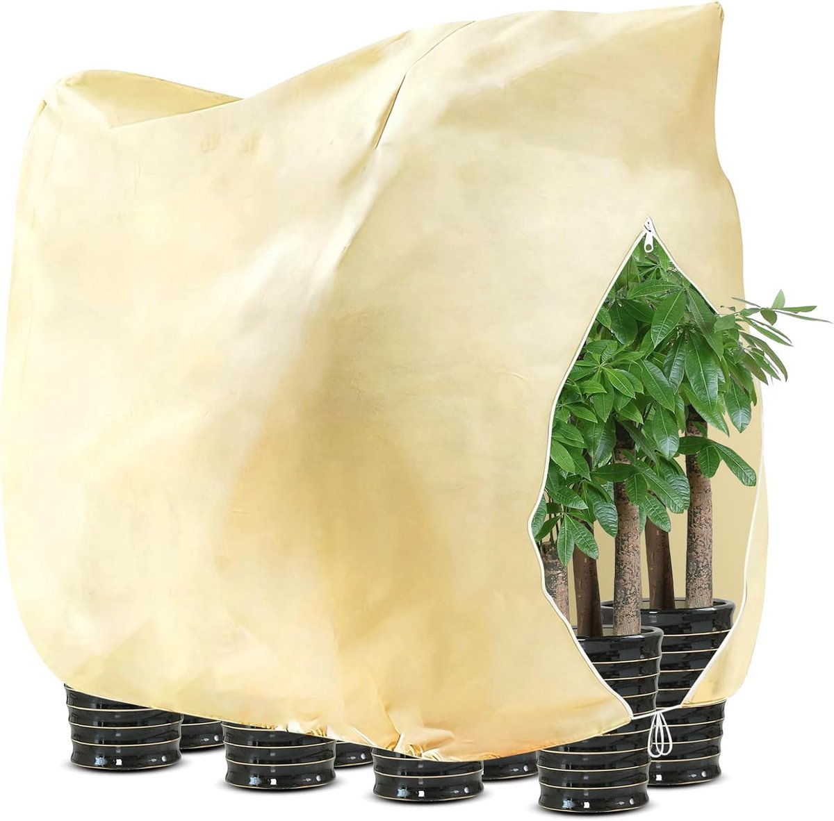 SnelShoppen - Winterbescherming voor Planten 1240 x 200 cm - Frostbescherming, Insectenbescherming, Waterdicht, Met Treksluiting en Rits - Ideaal voor