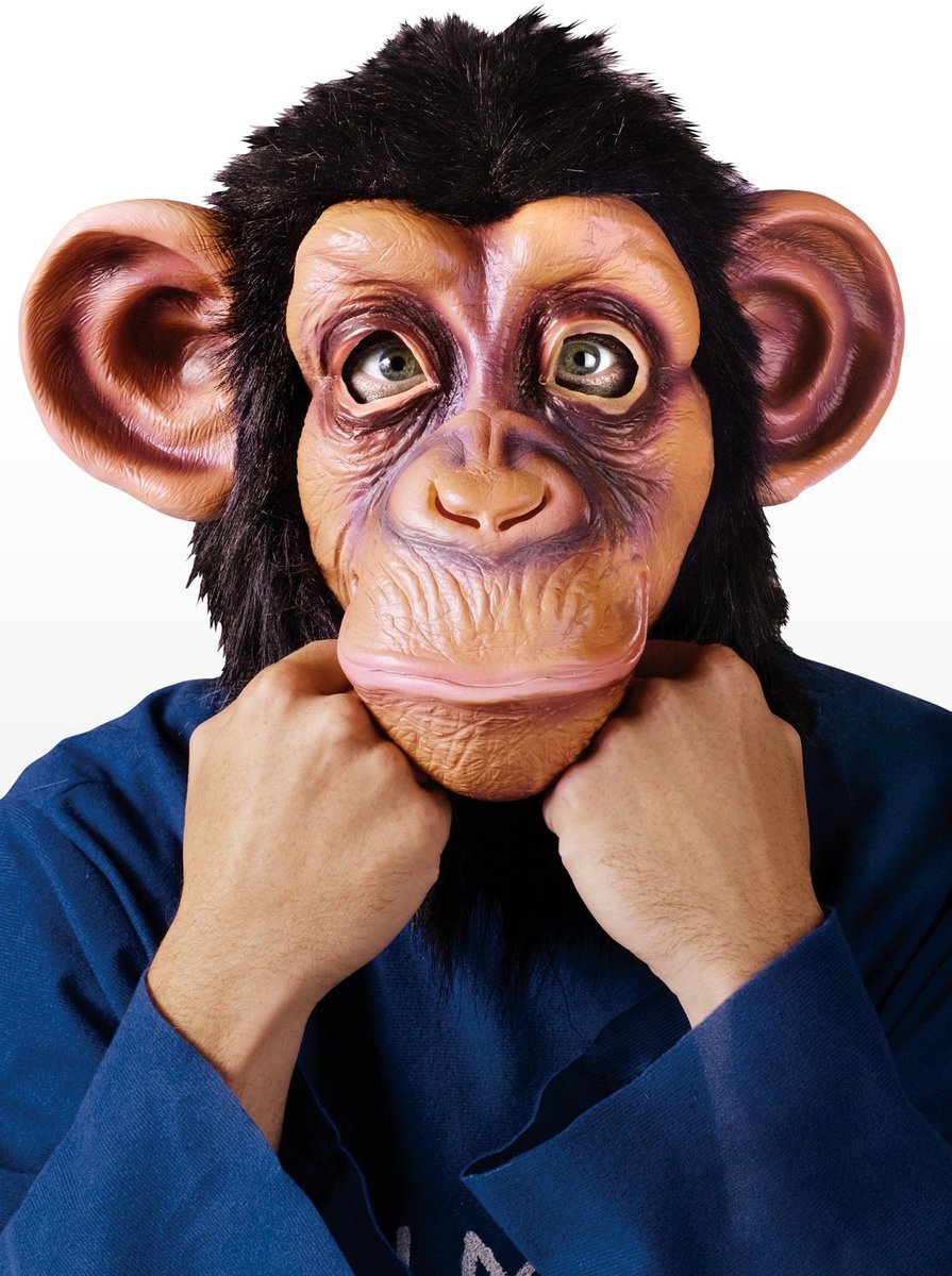 Chimpansee Klassiek Masker Van Latex Met Vacht