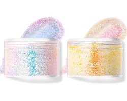 Thijox - Face Glitter Gel Set van 2 Stuks, Holografische Zeemeermin Glitter voor Gezicht, Lichaam en Lip, Cosmetische Reflecterende Glitter voor Festi