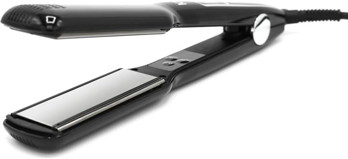 SnelShoppen - Bold Haar Steamer Met Extra Brede Keramische Platen 37 mm, LED Display, 130-220°C, Snelle Verwarming 40s, Automatische Uitschakeling Voo