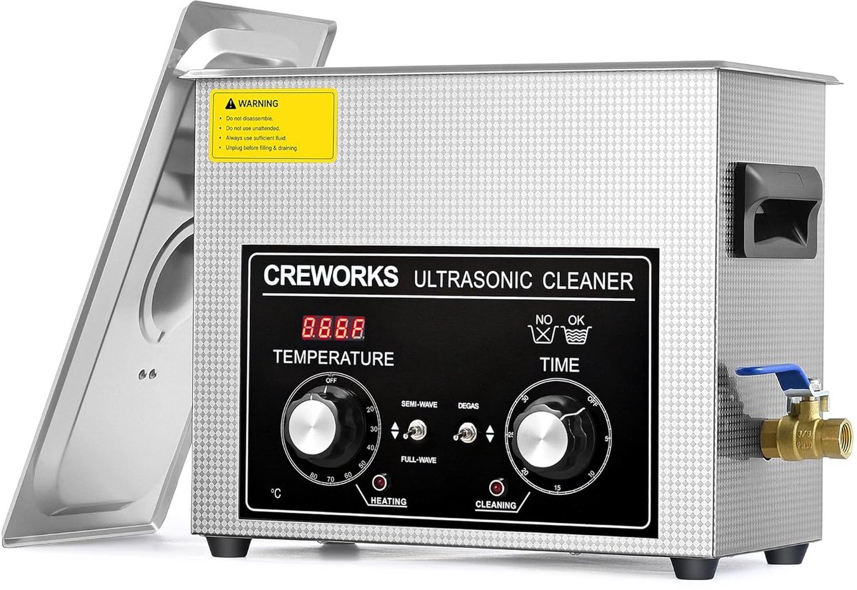SnelShoppen - Ultrasonic Cleaning Device 6.5L, RVS Ultrasonic Cleaner met Heater en Timer voor Sieraden, Tandenprotheses, Brillen en Meer