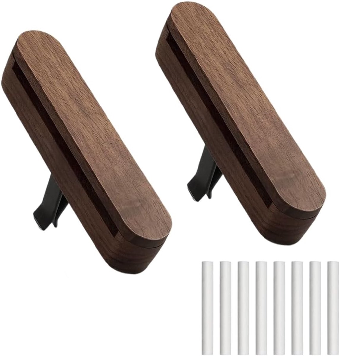 SnelShoppen - Auto-luchtverfrisser set met 2 clips voor ventilatiesleuven, 4 navulsticks, aromatherapie diffuser voor etherische oliën, auto-geur en i
