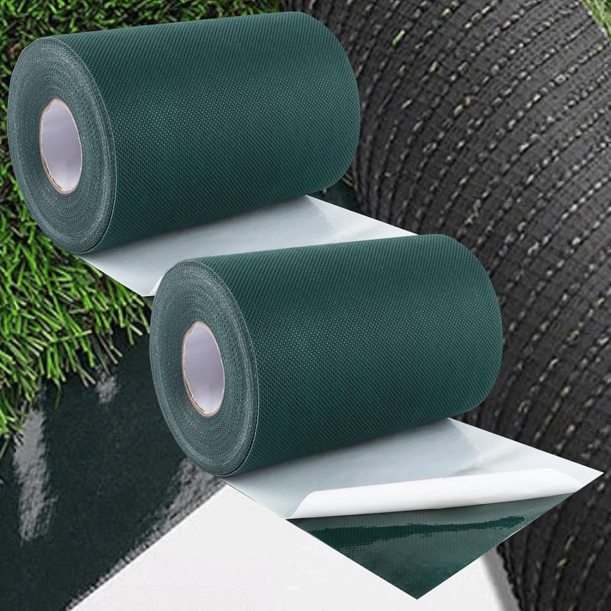 SnelShoppen - Pack van 2 Kunstgras Lijmtape 150 mm x 15 m - Zelfklevende Tape voor Kunstgras Verbindingen - Ideaal voor Tuin, Camping, Feest, Groene G