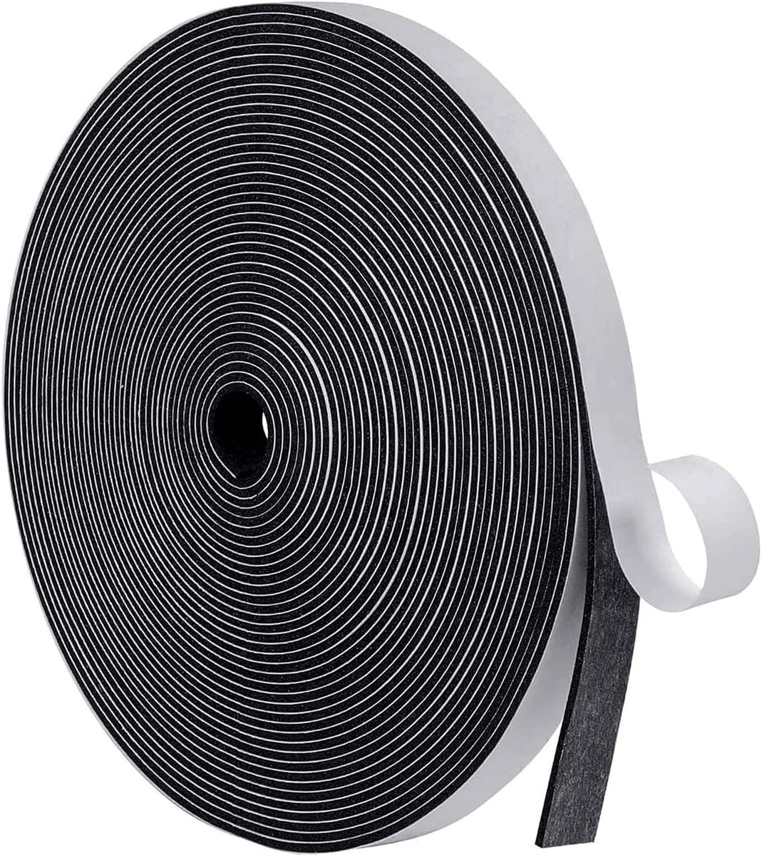 SnelShoppen - Sealing Tape voor Deuren en Ramen, Zelfklevend, 12mm x 1.5mm/10m Foam Tape, Deurafsluiting, Geluiddicht, Waterdicht, Stofdicht, Zwart