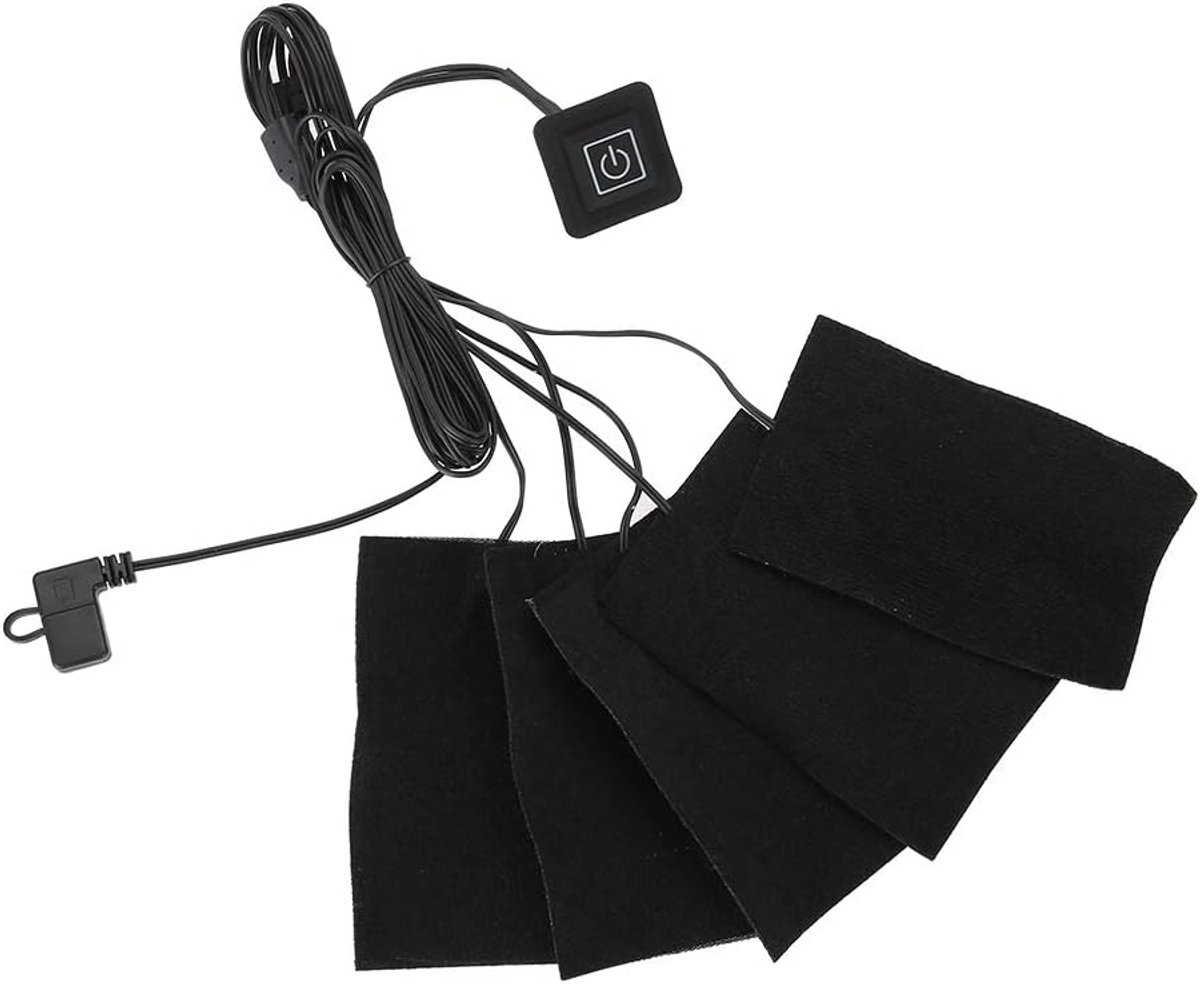 SnelShoppen - USB Elektrische Stofverwarming, Vijf Draagbare Waterdichte Vouwbare Verwarmingspads, Verstelbare Temperatuur, Ideaal voor Camping, Thuis