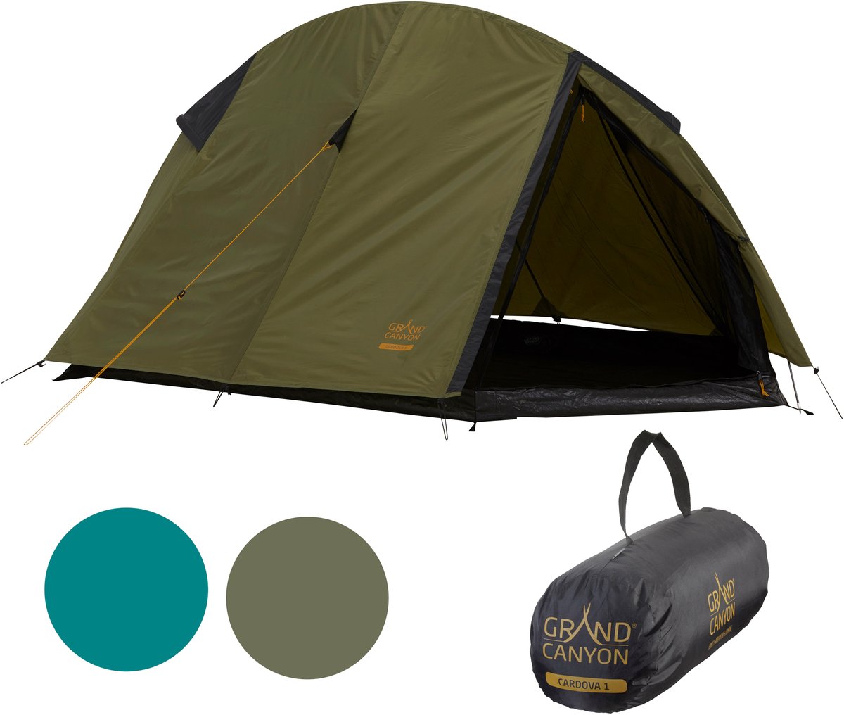 GRAND CANYON Zelt CARDOVA 1 ALU Trekkingzelt – Leichtes 1–2 Personen Kuppelzelt mit Aluminiumgestänge und schnellem Aufbau