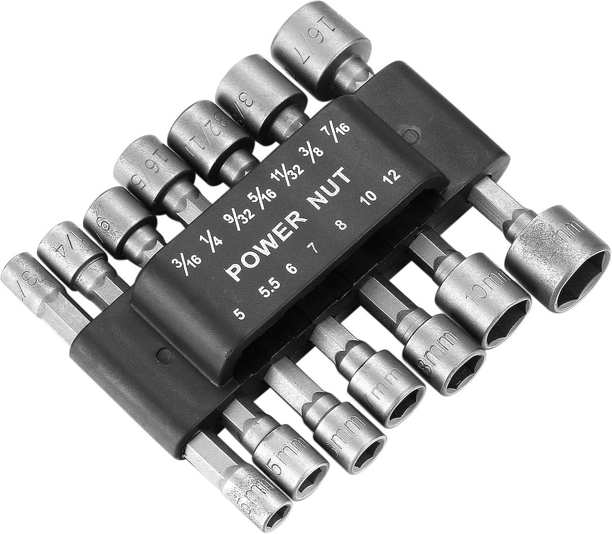 SnelShoppen - 14-delige Hex Steeksleutel Adapter Set voor Moeren, Schroevendraaier Inzetstukken, Hoogwaardige Chrome Vanadium Staal, Duurzaam en Corro