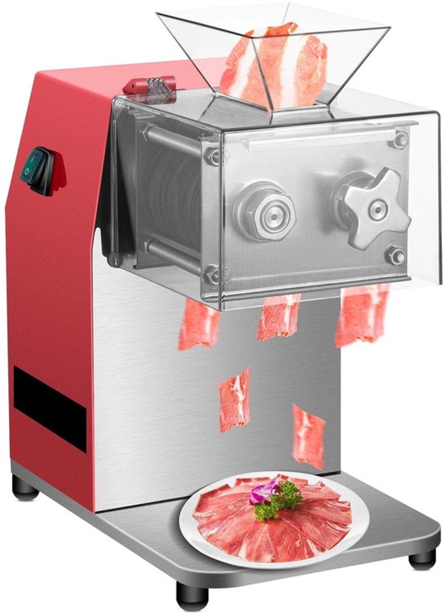 Vleesmolen - Keukenmachine - Keukenrobot - Groentesnijder - 850W - 50Hz - 1440 RPM - Bladruimte 10 mm - Foodprocessor - Gehaktmolen - Rood