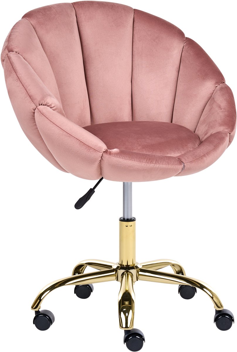 ANNABELLE - Bureaustoel - Roze - Fluweel