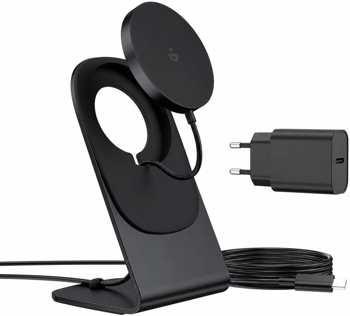 SnelShoppen - Inductief Opladen Station met Magnetische Oplader, Draadloze Snellader voor iPhone 17e/17/16/15/14/13/12 Pro Max/Air/Plus/Pro Series, Al