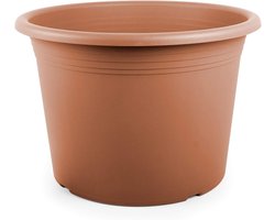 Grote Ronde Bloempot Terracotta, 50x38 cm - Weerbestendige Kunststof Plantenbak voor Binnen en Buiten