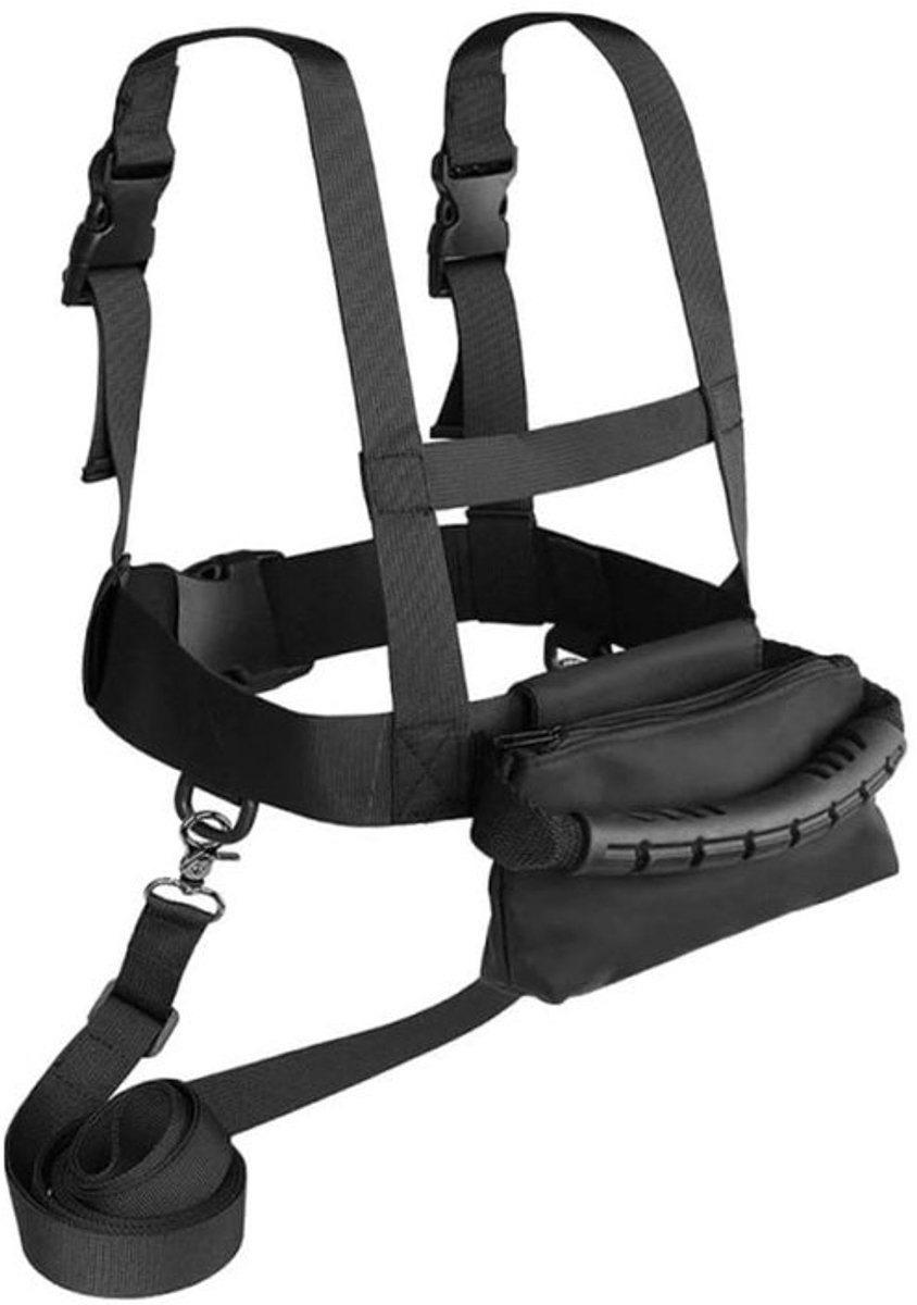 Skiharnas voor kinderen met tas - Skituigje kinderen - Ski-accessoires - Verstelbaar ski-schouderharnas - Voor kinderen en beginners Schaatsen, Skateboarden, Snowboarden, Skaten, Fietsen (zwart)