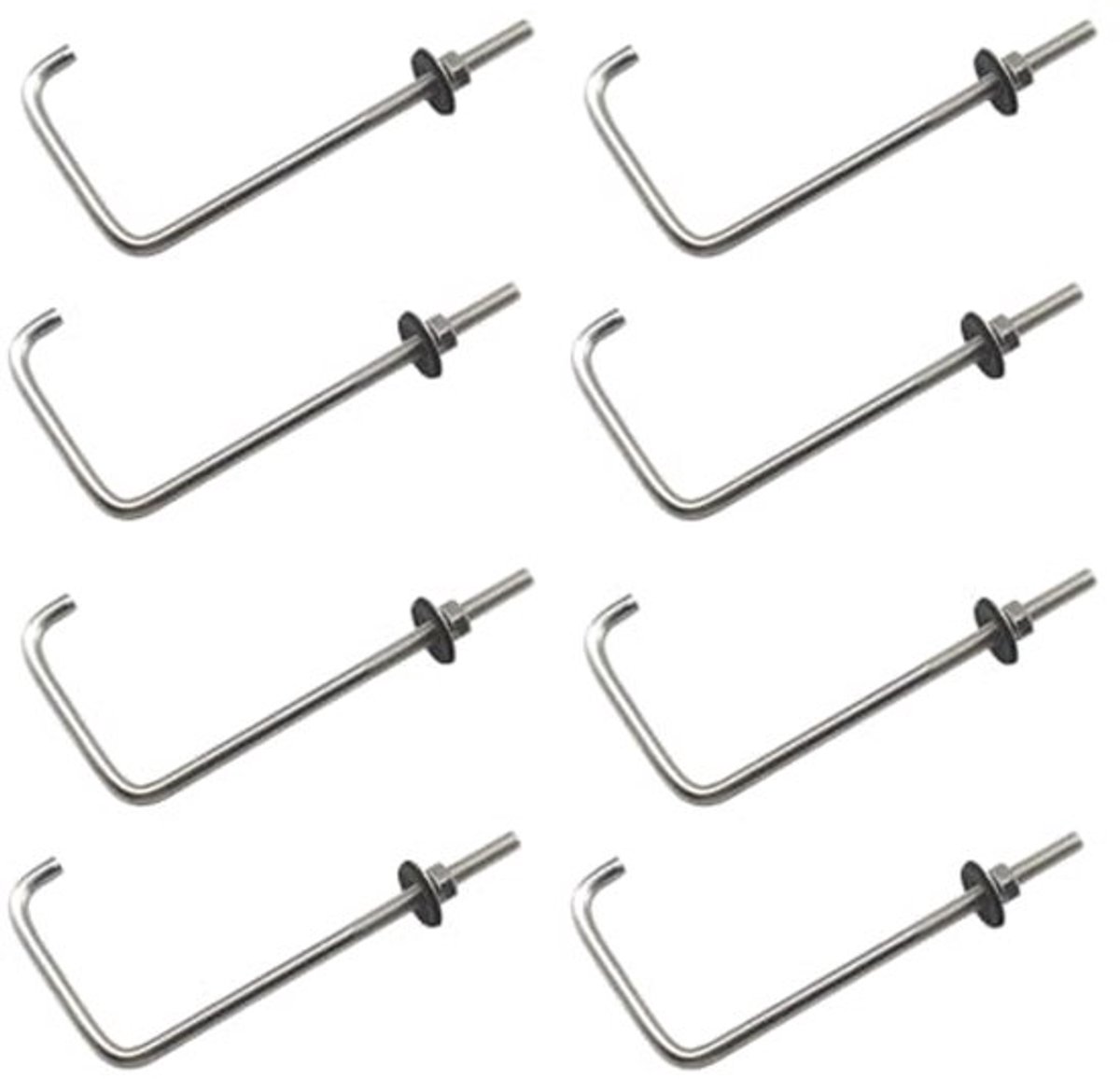 (8PCS) M6x35x100mm 304 RVS Schroefhaak met Moeren en Washers Plafondmontage Haak Draadogen