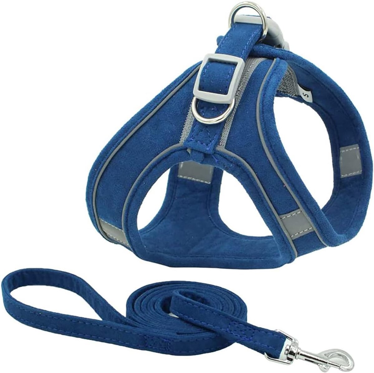 SnelShoppen - Dog Harness Set Hondenharnas met Handvat Verstelbaar Reflecterend voor Kleine en Middelgrote Honden en Katten - Maat M met 150 cm Leash