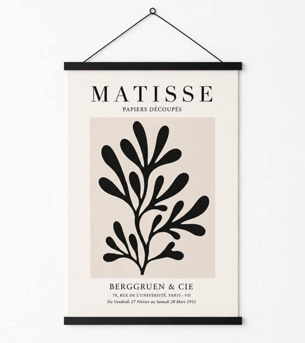 yd. Your Decoration Posterstrips 90 cm - Zwart - Kunststof - Posterhouder met Ophangoog
