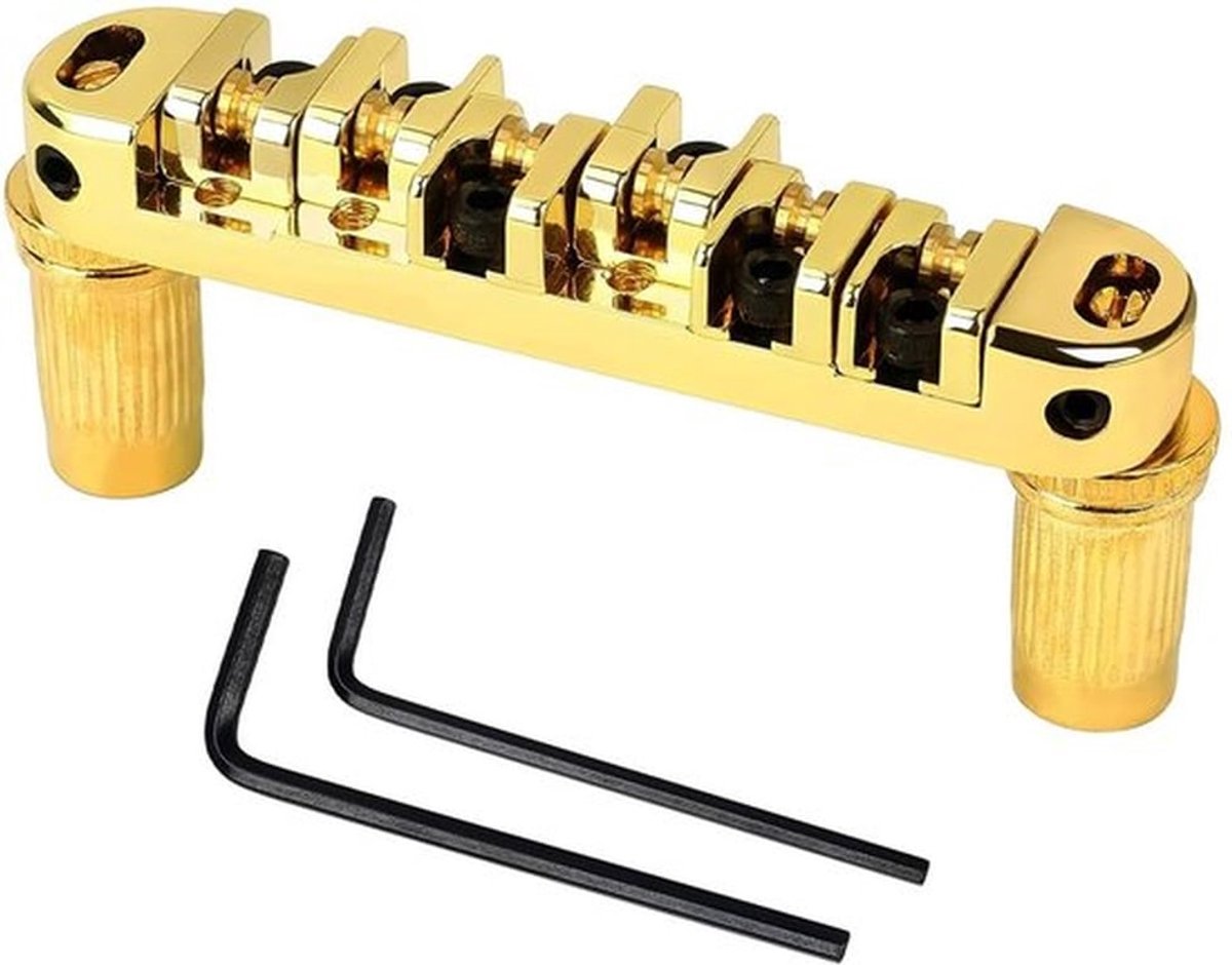 Roller-zadel Tune-O-Bridge - Vervanging - Goud - Zinklegering - Compatibel met LP SG - Duurzaam materiaal - Voor elektrische gitaren