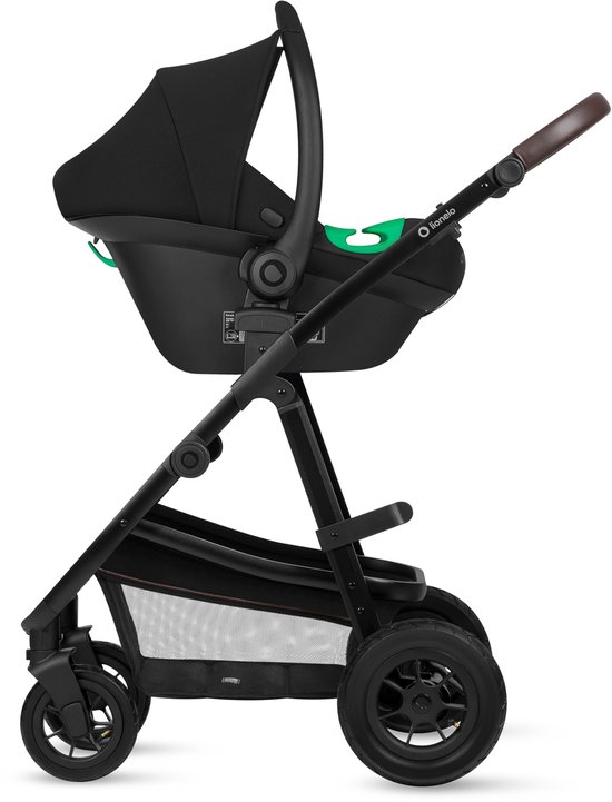 Lionelo Amber Kinderwagen 3 in 1 - Complete Set met Reiswieg, Wandelwagen & Astrid i-Size Autostoel ADAC - 0-22 kg - Luchtbanden - Volledige Vering - Omkeerbare Zitting - XXL Zonnekap - Accessoireset van LIONELO — afbeelding 2