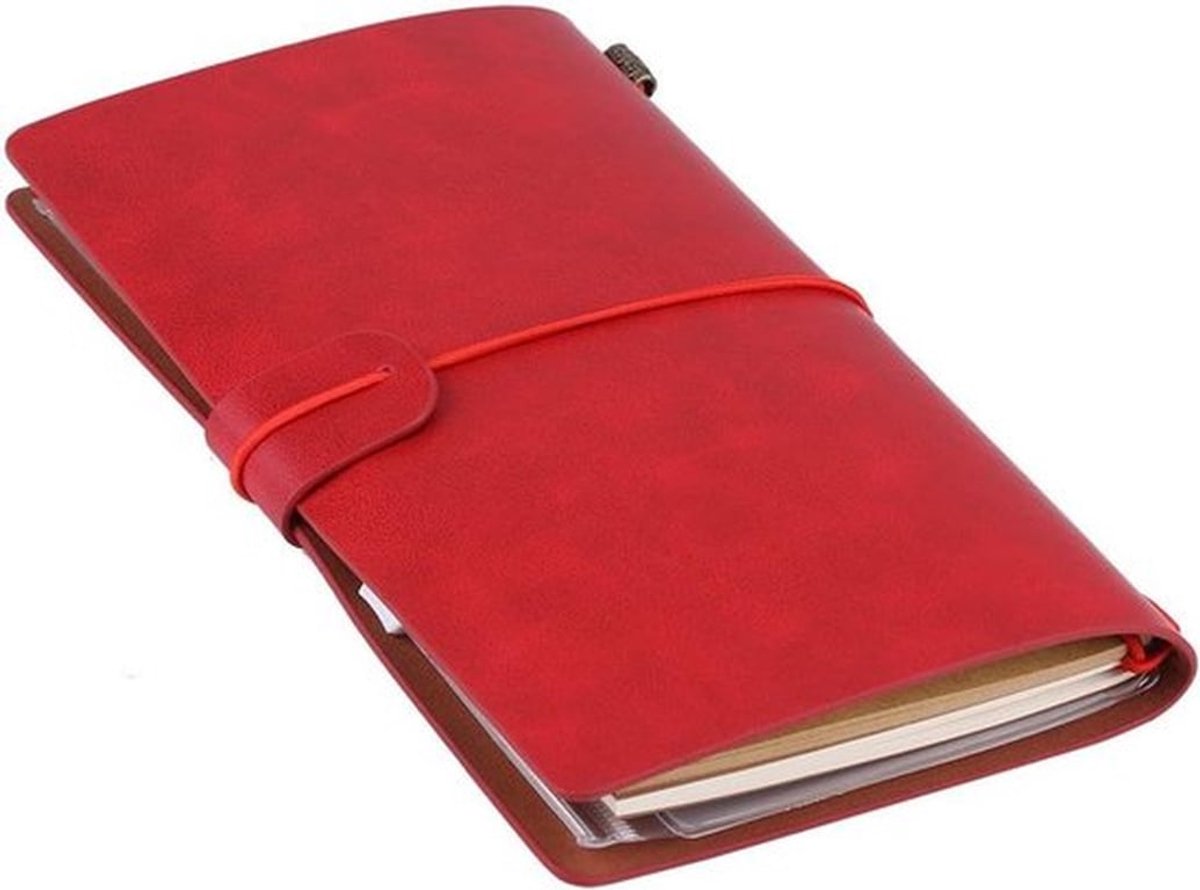 Klassiek reisnotitieboek - gepersonaliseerd dagboek - PU leer - navulbaar notitieblok - 5 kleuren optioneel - voor mannen en vrouwen - geschikt voor merk.