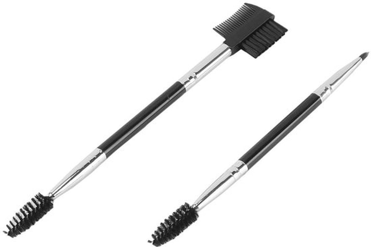 Wenkbrauwborstel Dubbelzijdig - Wimperkam - Wimperborstel - Make-uptool - Ergonomisch Handvat - Lichtgewicht en Duurzaam