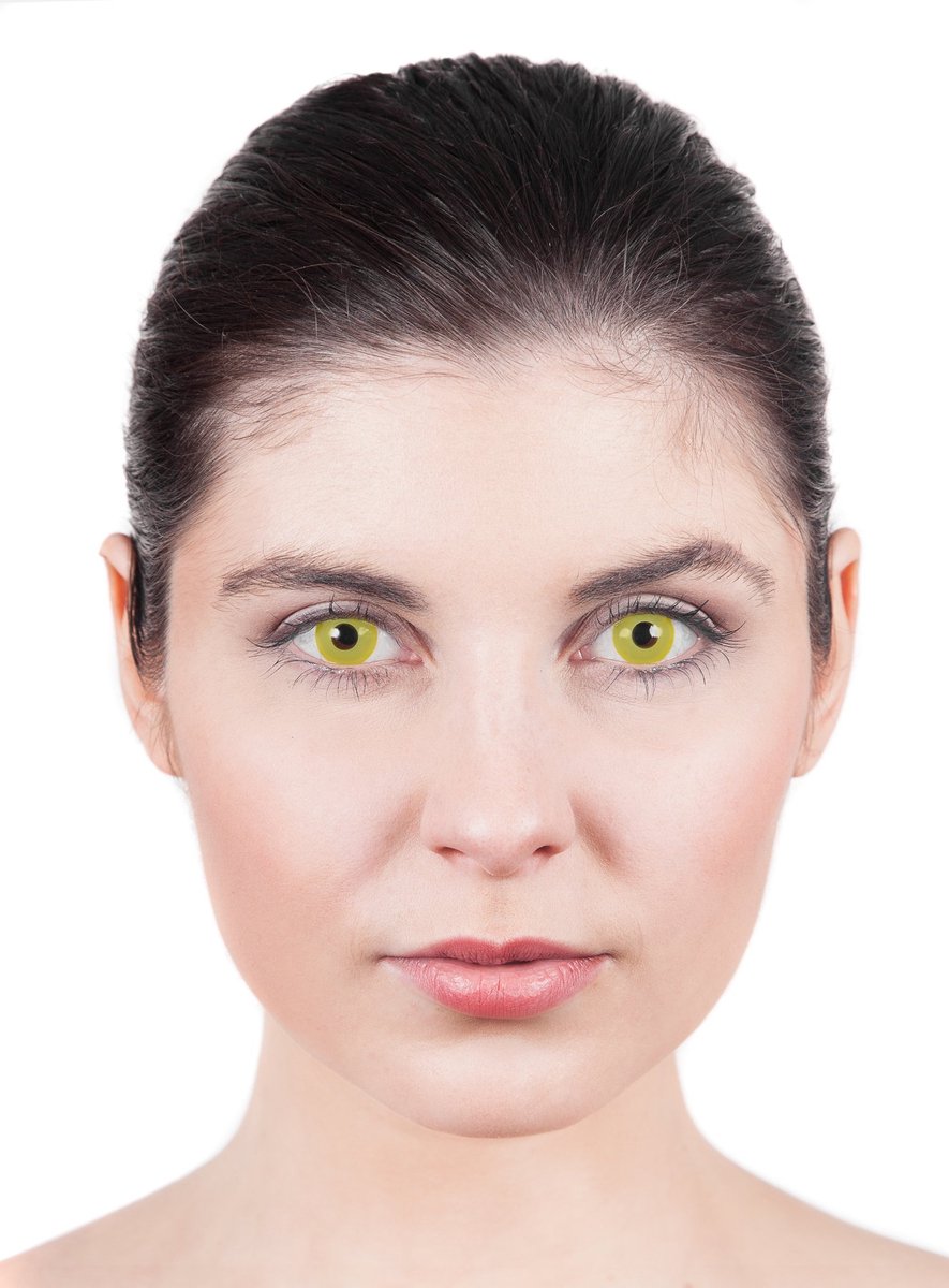 Gele Contactlens Met Sterkte - Carnaval Halloween