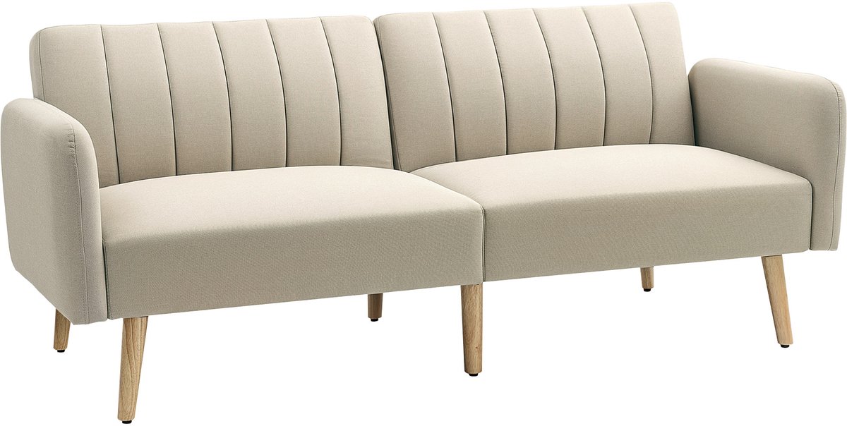 HOMCOM-Sofa Bed-Foum-173x75x73cm-Beige