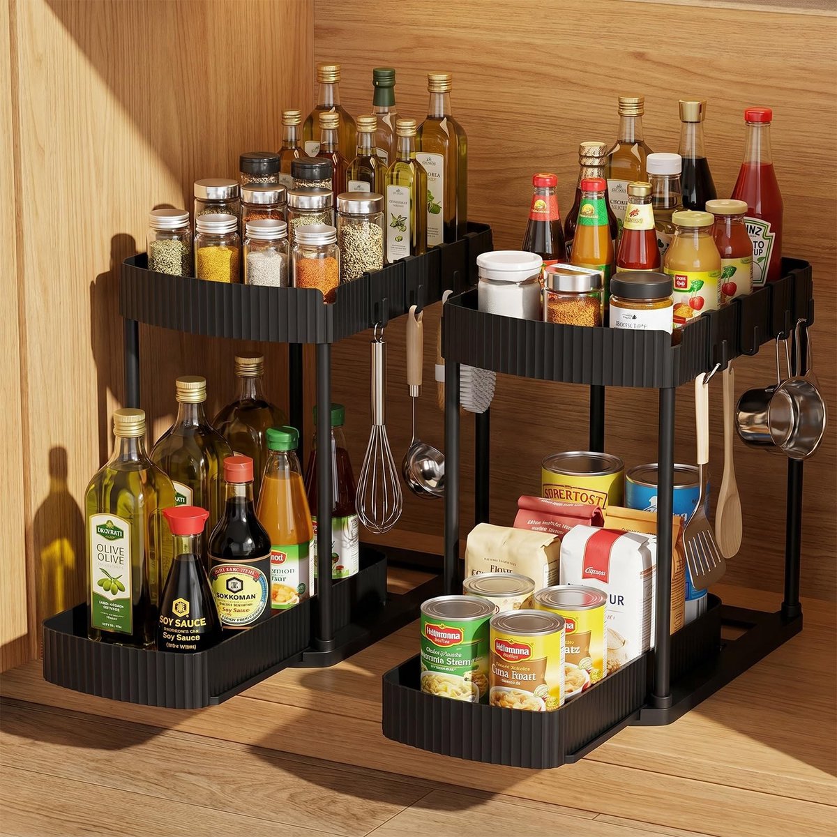 Solidchoice - Set van 2 Onder de Gootsteen Opbergorganizers