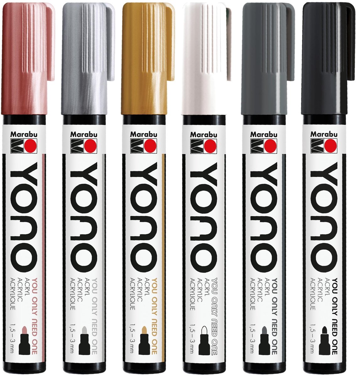 Solidchoice - Acrylstiften Set van 6 Kleuren met Japanse Punt