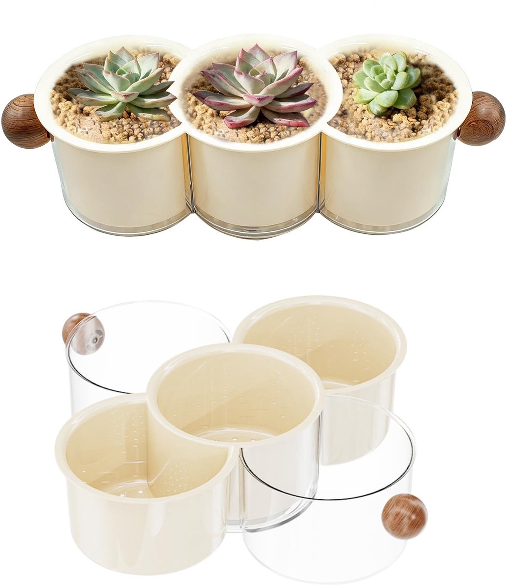 Solidchoice - Draaibare Vetplantenpot met Zichtbaar Waterniveau