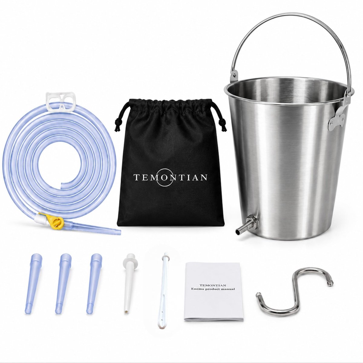 Solidchoice - RVS Klysma Emmer Set 1,9L voor Thuisgebruik