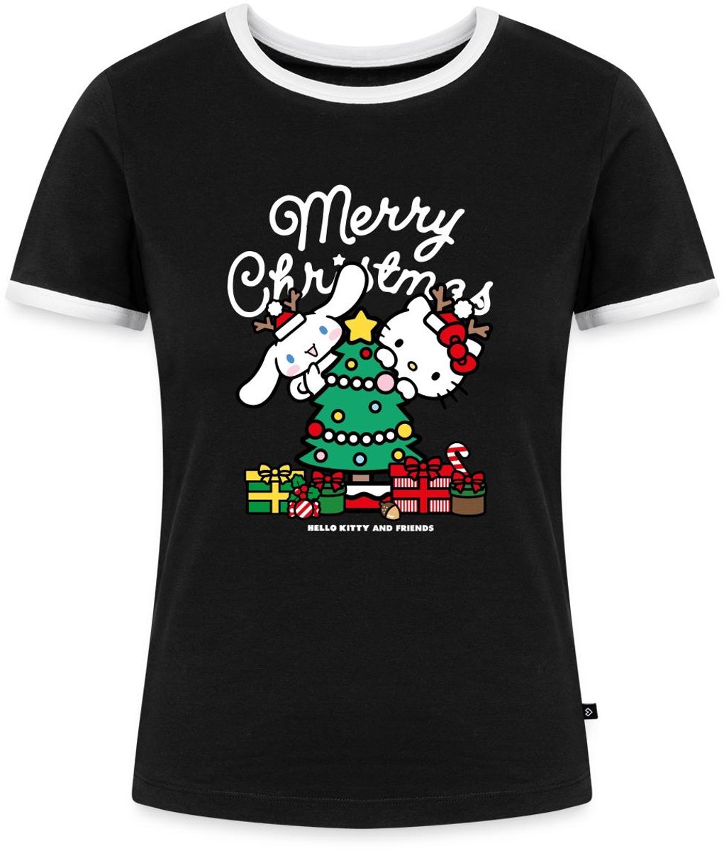 Hello Kitty En Cinnamoroll Kerstontwerp Vrouwen Contrast Shirt