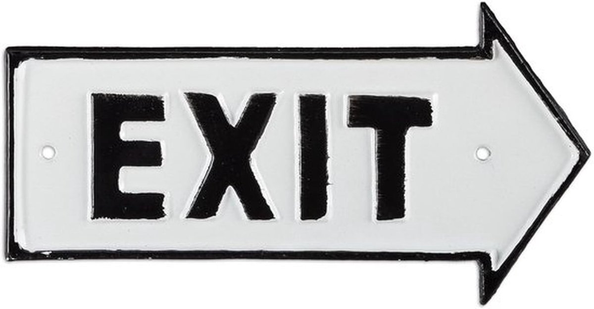 wandbord exit - exit bord - gietijzer - pijl rechts