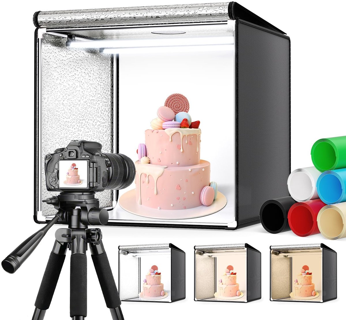 Solidchoice - Fotostudio Lichtdoos 60 x 60 cm met Dimbare LED Strips