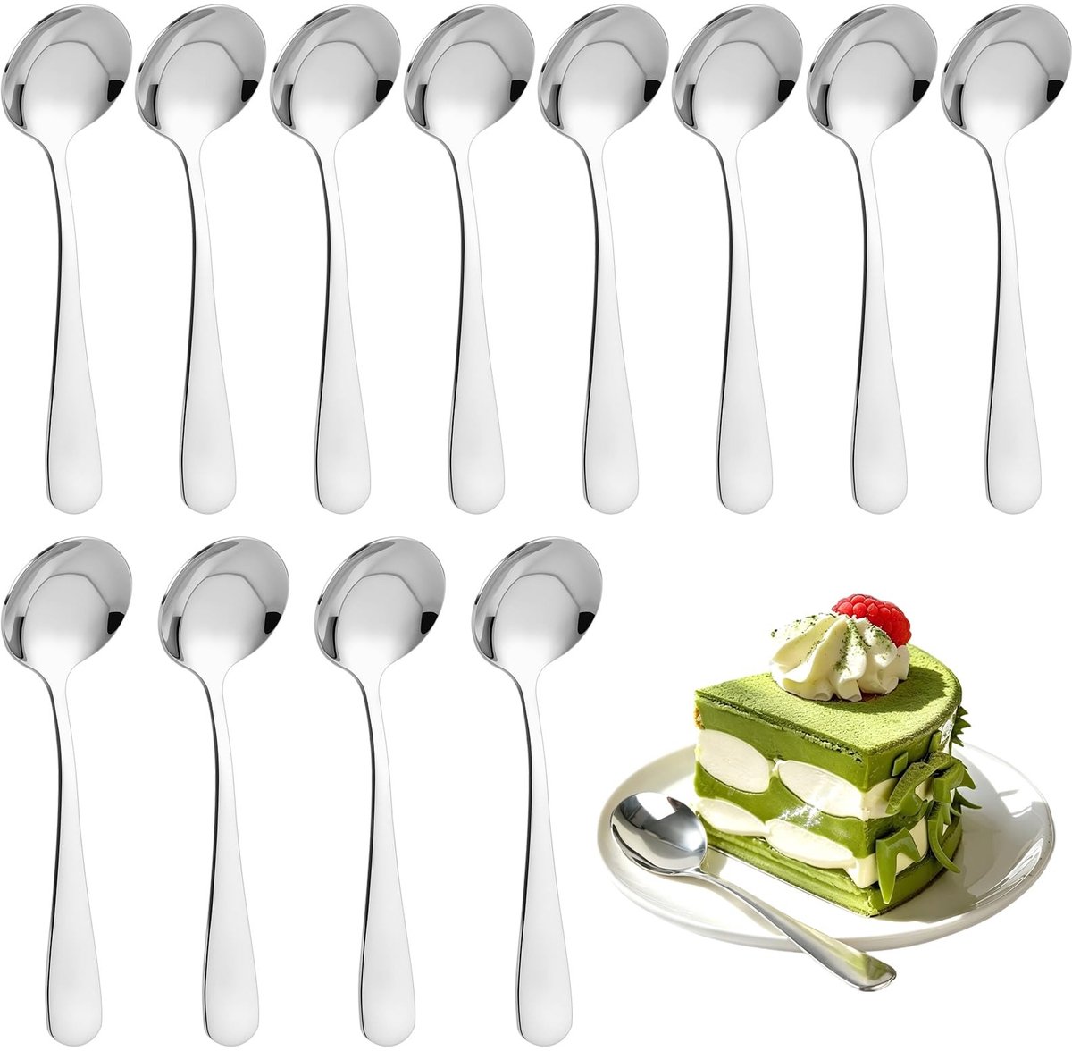 Solidchoice - Set van 12 Roestvrijstalen Koffielepels, Geschikt voor Vaatwasser