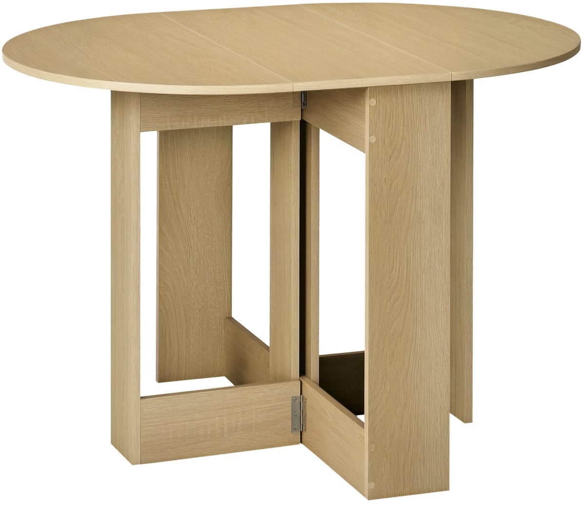 Homcom Opklapbare eettafel - Spaanplaat - 104x76x73,7cm - Eiken