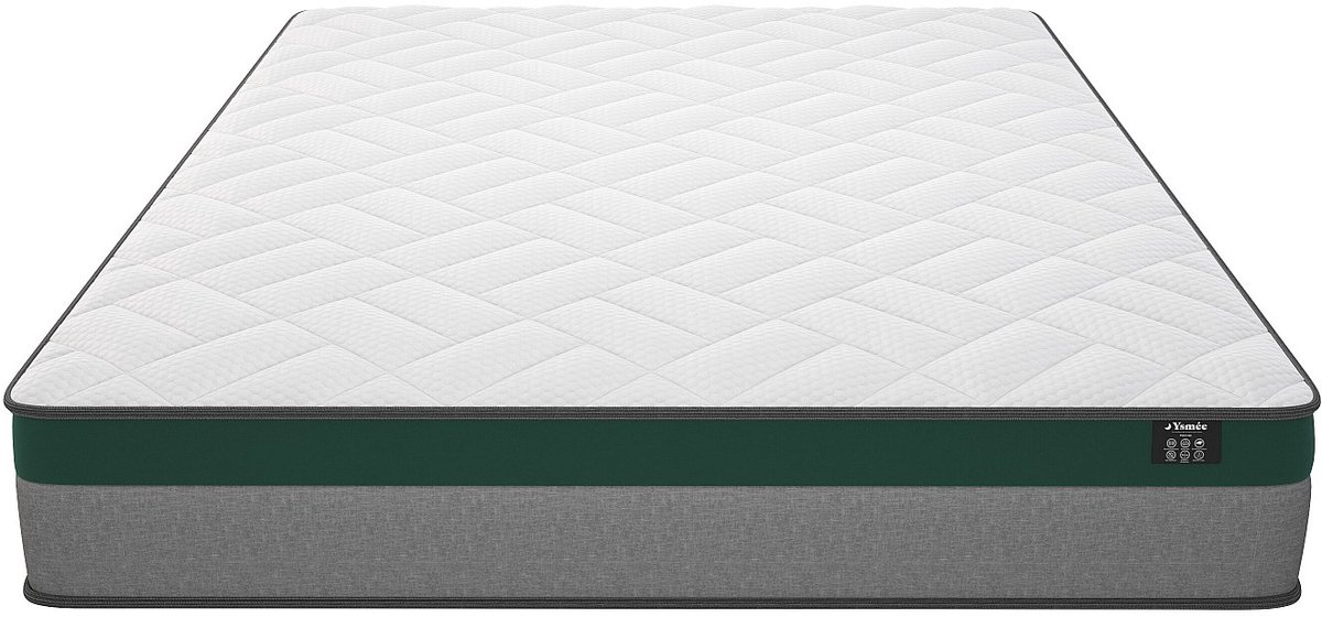 Vente-unique Set matras en lattenbodem 180 x 200 cm - Wit - Matras met pocketveren van 22 cm dik - Met opbergruimte - YSMÉE PRESTIGE
