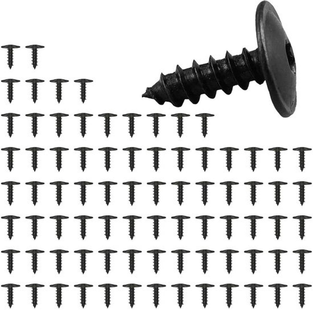 Zwart | 80x Plaatschroeven voor Auto | Carrosserieschroeven | M5 x 16 mm