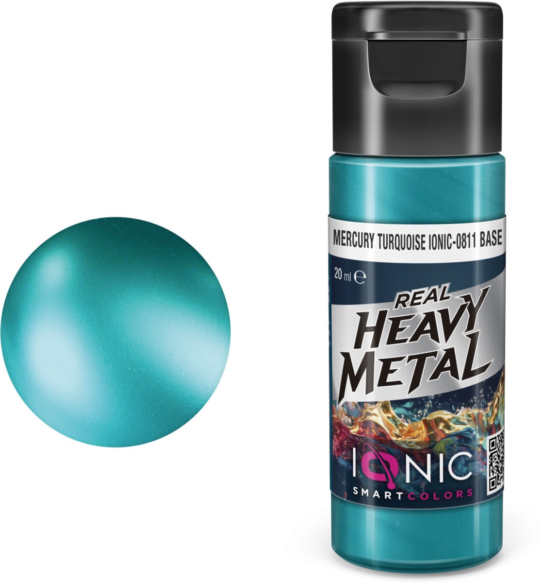 AMMO by Mig Jimenez Hobbyverf Acrylverf - MIG IO0811 Ionic Smart Colors - Real Heavy Metal - Kwik Turquoise - Base - Metallic Acryl - 20ml Verf potje - 20 ml