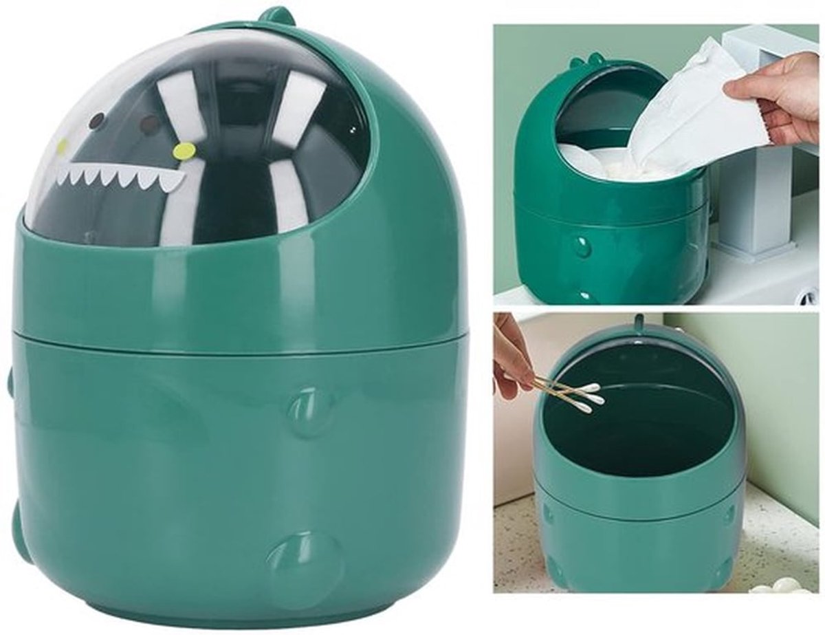 Mini Prullenbak Draaibaar Deksel - Bureau Prullenbak - Desktop Prullenbak - Prullenbak voor Kinderen - Schattig Design - Plastic Materiaal - Bureauprullenbak