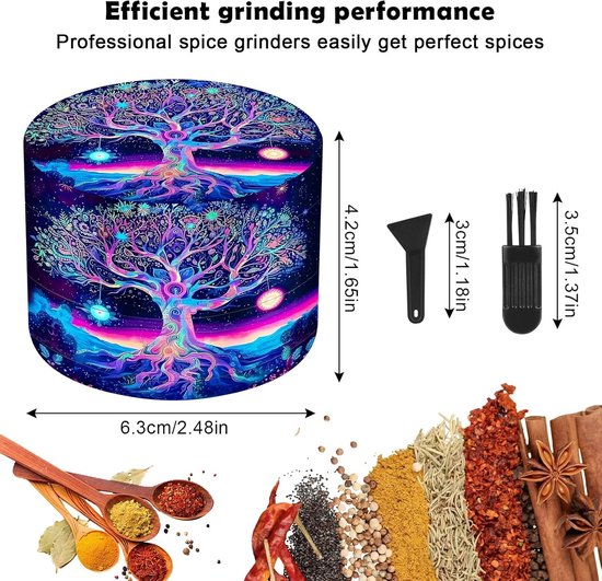 Grinder - B - 63 mm - Metaal - 4-delige Set voor Specerijen — afbeelding 2