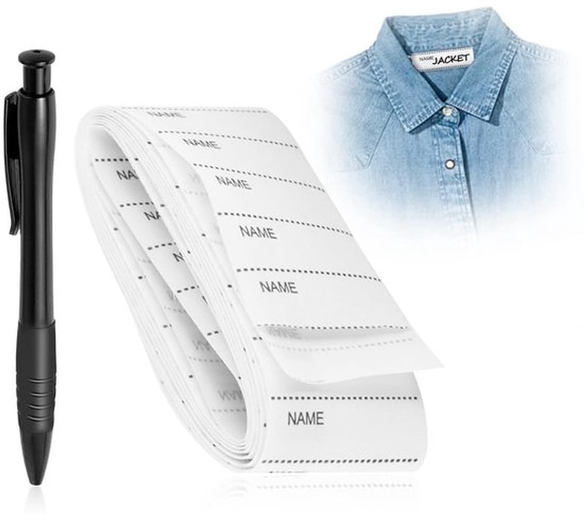 Kledingetiketten 200 stuks - Wasbare Naametiketten - Strijketiketten - Kinderetiketten - Naailabels - Hoge kwaliteit - Naamlabels