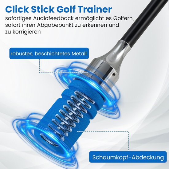 COSTWAY Golf Swing Trainer, 80 cm golftrainingshulp met gewichtskop, antislip grip & geluid, golfvliegtrainer voor houdingscorrectie, golfzwaaitrainer-hulp voor binnen en buiten van Costway — afbeelding 4