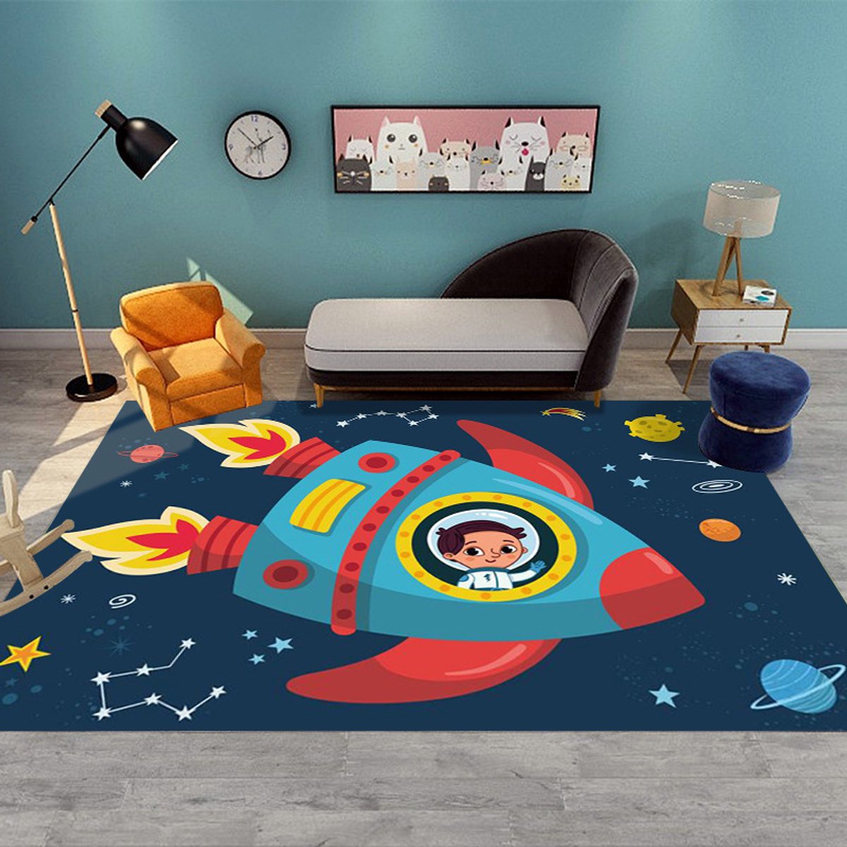 Autospeelmat - Wegtapijt Kinderen - Spelen met Auto's - Antislip Onderkant - 100*120cmraket